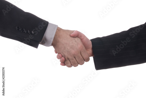 male and female business handshake