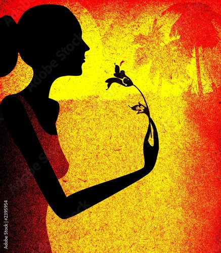 grunge design, woman with f...