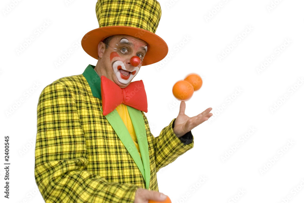 clown juggles