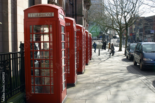 Red Telephone Boxes, Preston, Lancashire, England