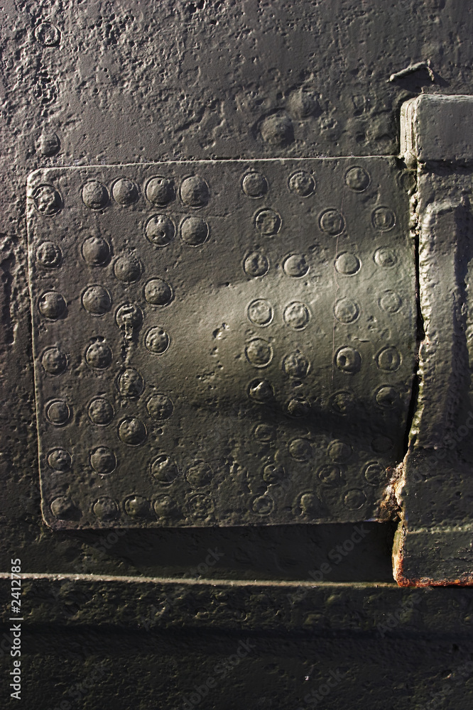 fragment of a board of an old submarine