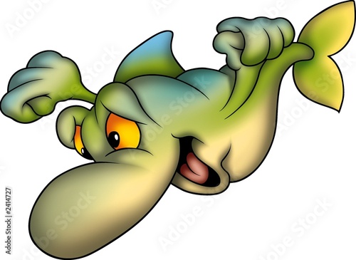 fish 18 green happy
