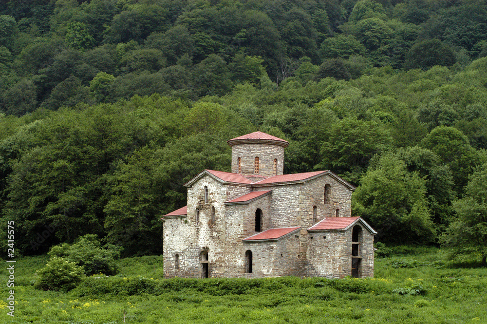 orthodox temple of 11 centuries in mountains of caucasus