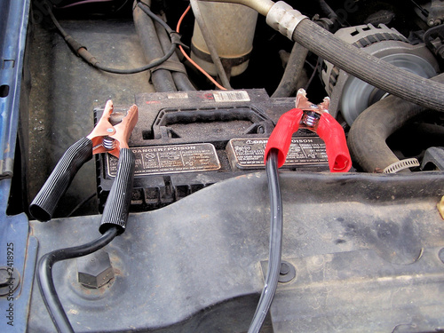 closeup of jumper cables