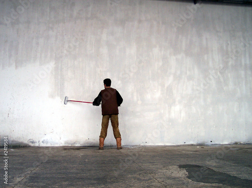 wall painting worker