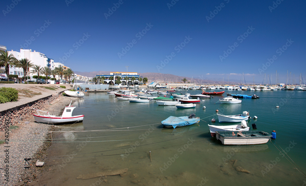small fishing boats and yachts moored in roquets d