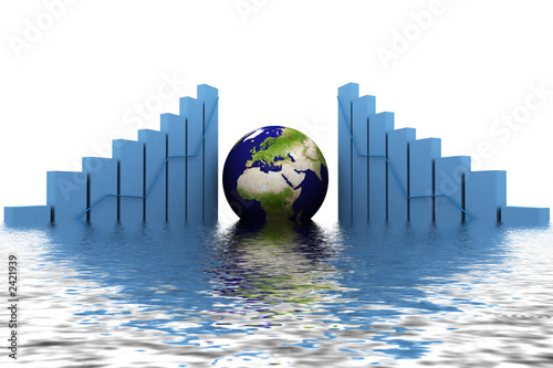 3d earth(asia,europe) and graph