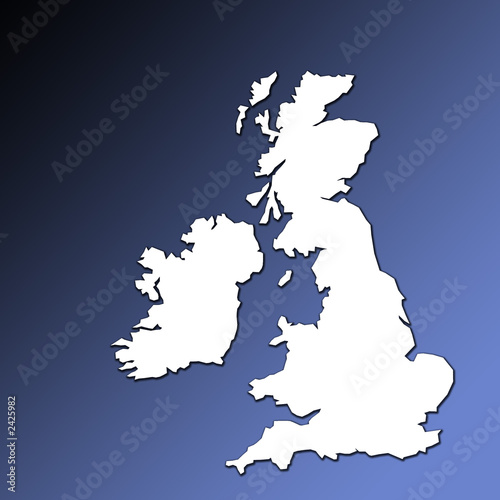 uk and ireland map outline