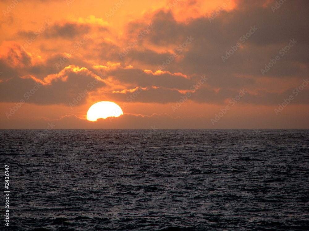sunset over the pacific