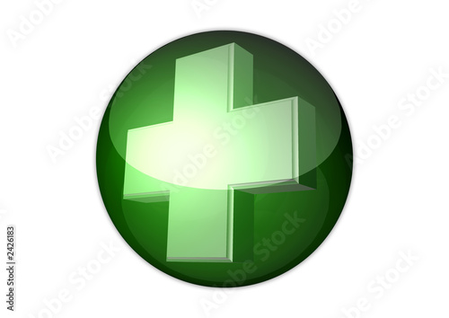plus icon 3d aqua button