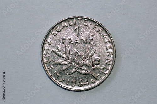 piece de un franc pile