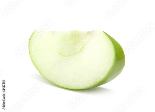 slice of the green apple