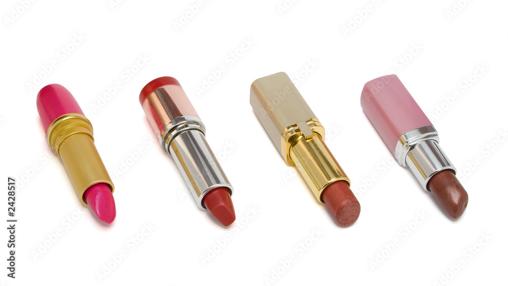 Obraz premium four multicolored lipstick