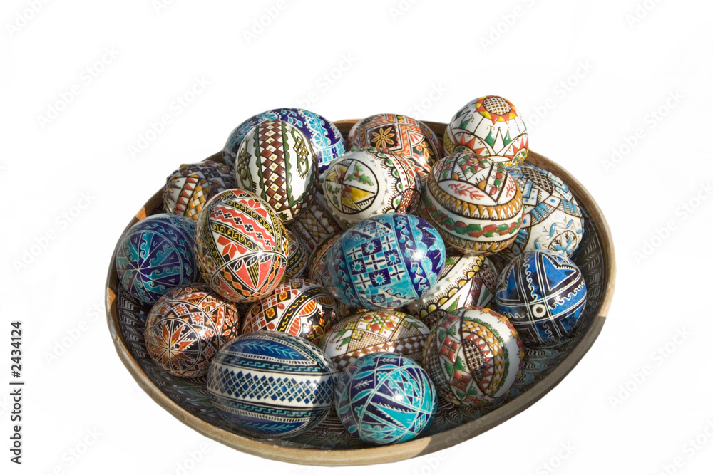 easter basket with eggs - isolated easter basket with eggs - isolated