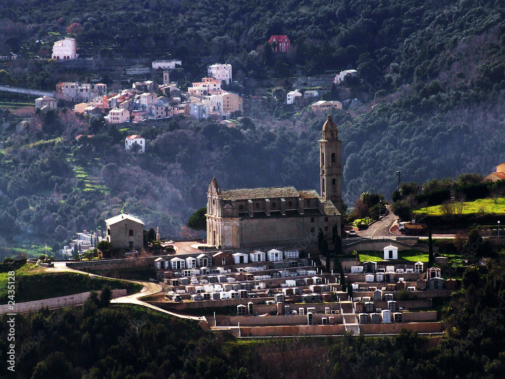 Obraz premium eglise et cimetière