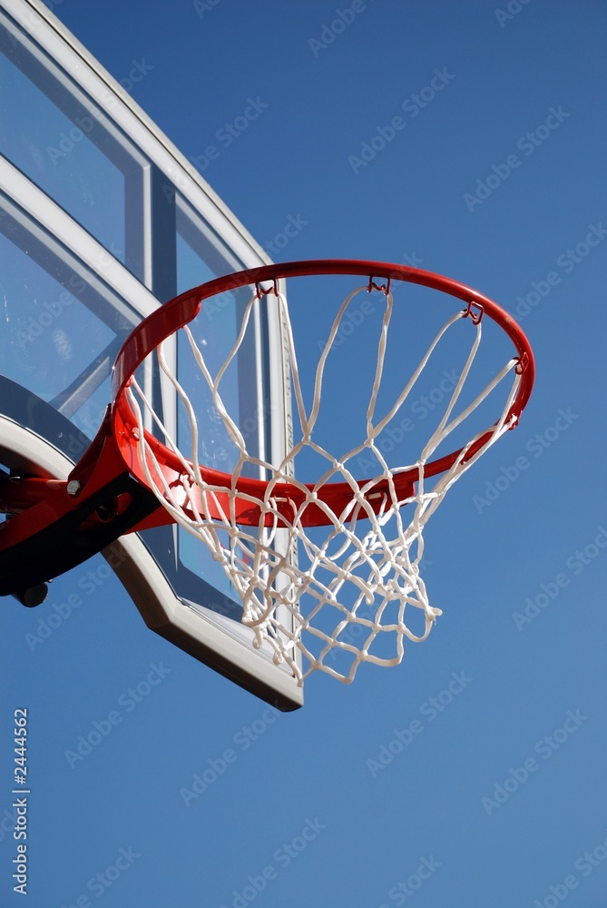 outdoor basketball backboard and net