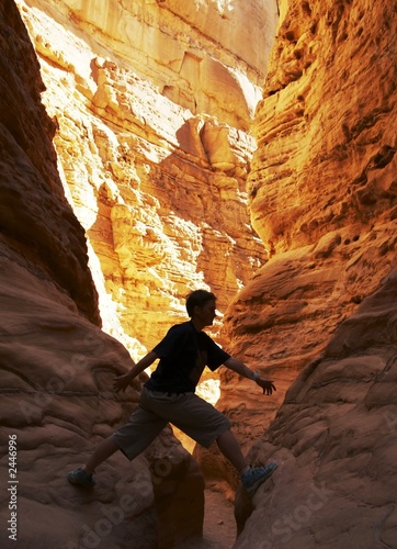 climber in canyon