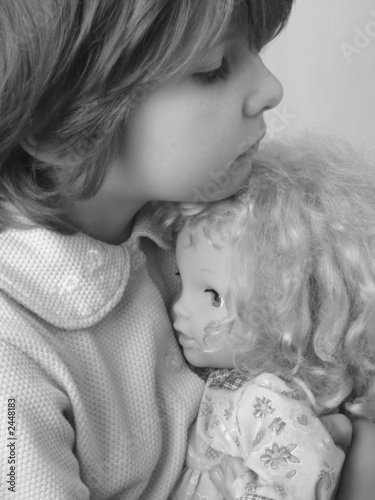Obraz na plátně girl with doll 2