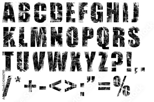 grunge alphabet