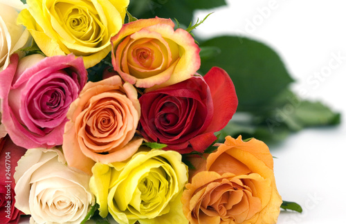 bouquet of brightly colored roses