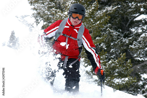 fresh powder skiing