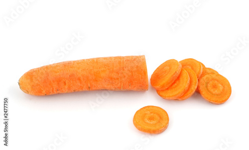 close-up of chopped carrot on white #2