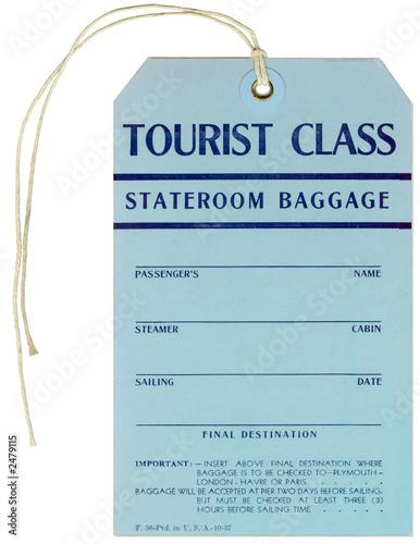 steamer baggage tag - 1937 photo