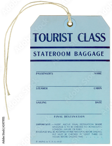 Obraz na płótnie steamer baggage tag - 1937