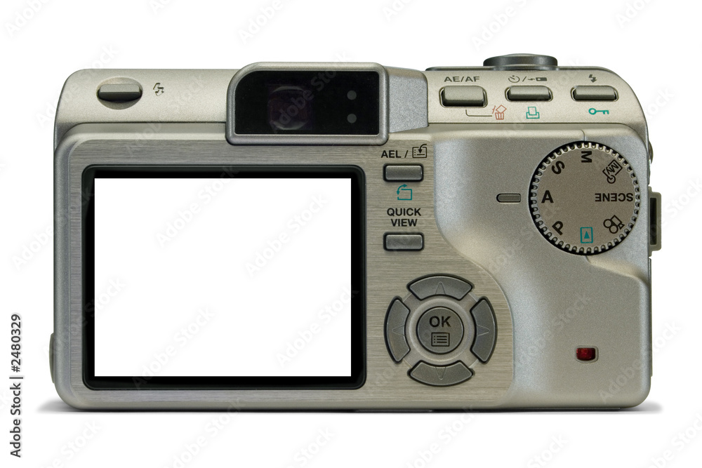 compact digital camera, empty display