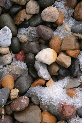 icy pebbles