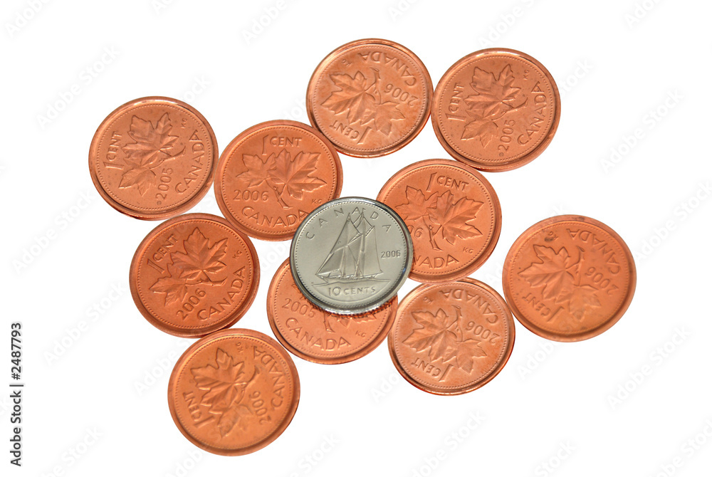 canadian coins isolated canadian coins isolated
