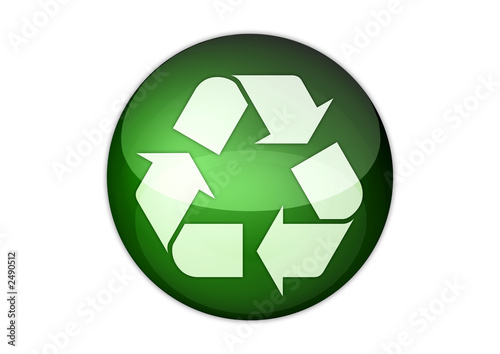 recycling icon aqua button