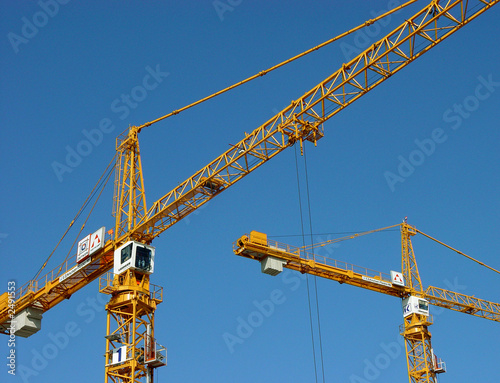 two cranes at work