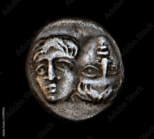 ancient greek coin janus photo
