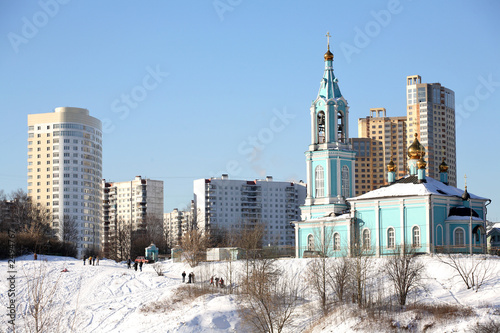 Photography christian church in city, moscow