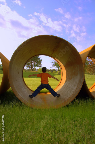 underground pipes & boy