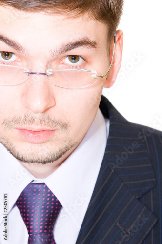 serious businessman with eyeglasses