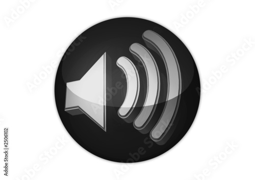 speaker icon 3d aqua button