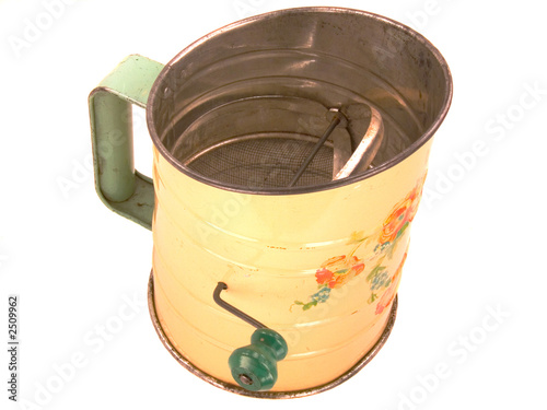 Obraz na plátně antique tinware flour sifter
