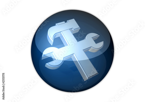 tool icon 3d aqua button