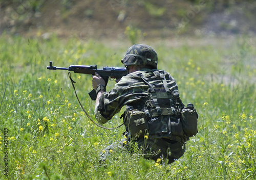 soldier in action