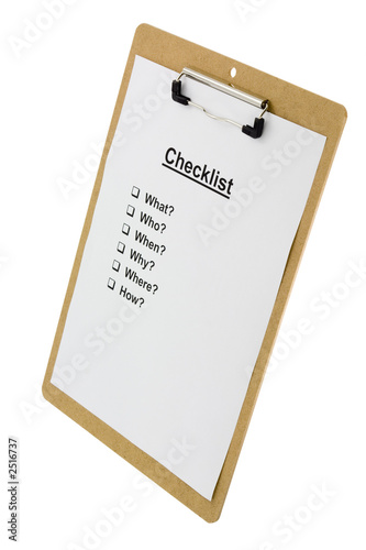 checklist on a clipboard