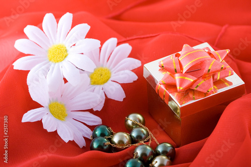 composition with flowers.