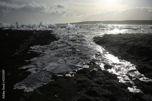 wave and ice receeding photo