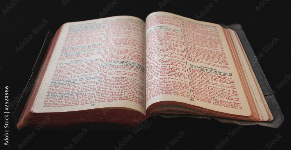 Obraz premium old bible with red text