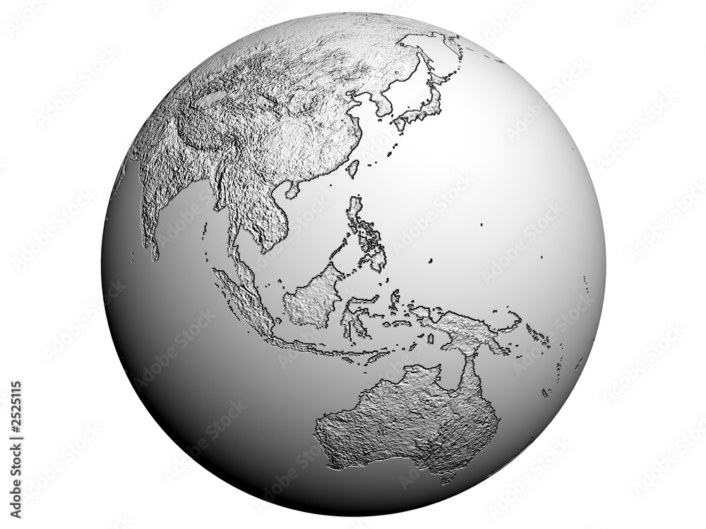 Obraz premium australia on an earth globe