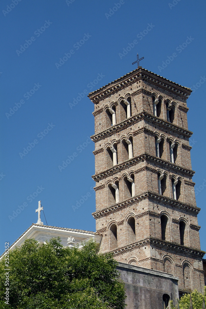 Fototapeta premium classic church tower in rome