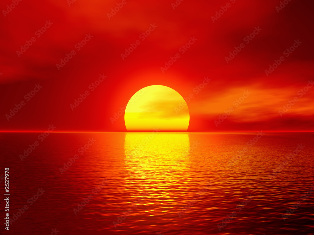 scarlet sunset - obrazy, fototapety, plakaty 