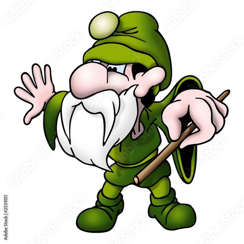 green magician with wand