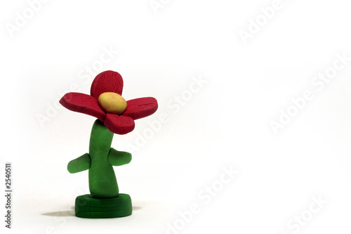 red plasticine flower model